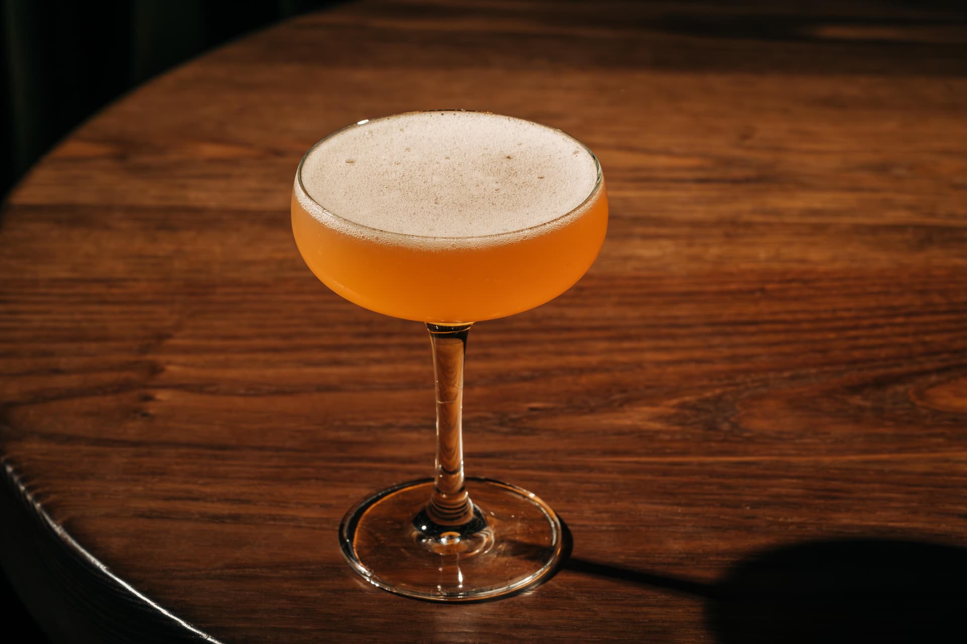 Close Up of Gus' Sip And Dip Clover Club Cocktail