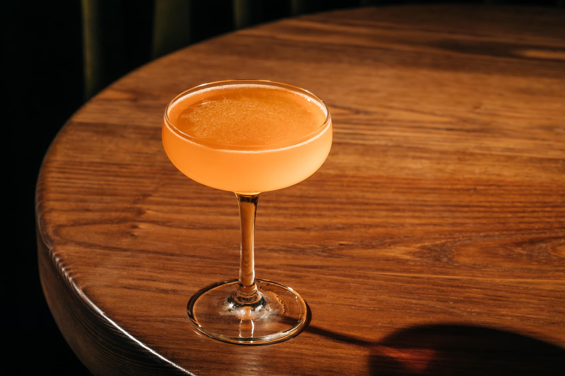 Close Up of Gus' Sip And Dip Clover Club Cocktail