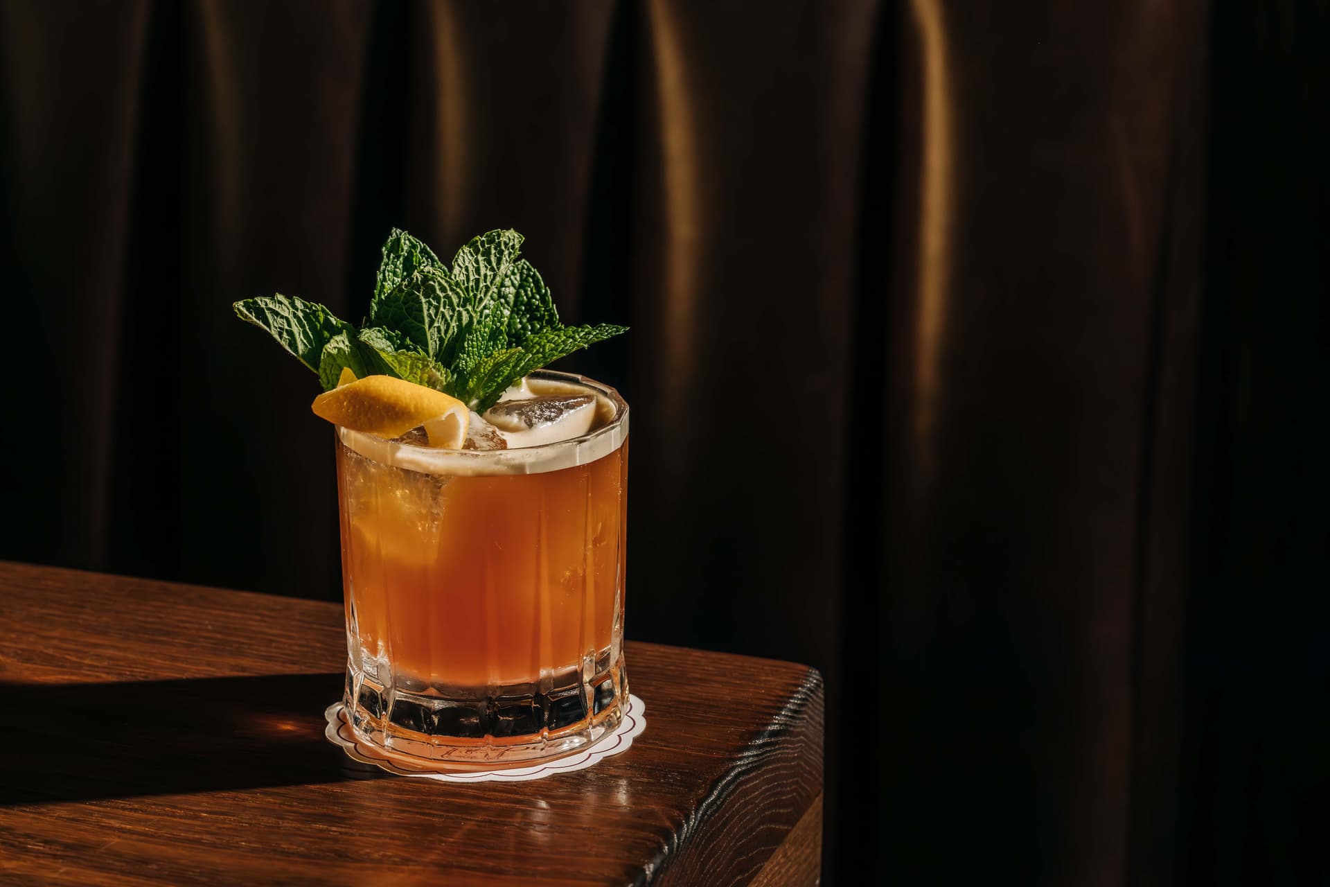 Close Up of Gus' Sip And Dip Clover Club Cocktail